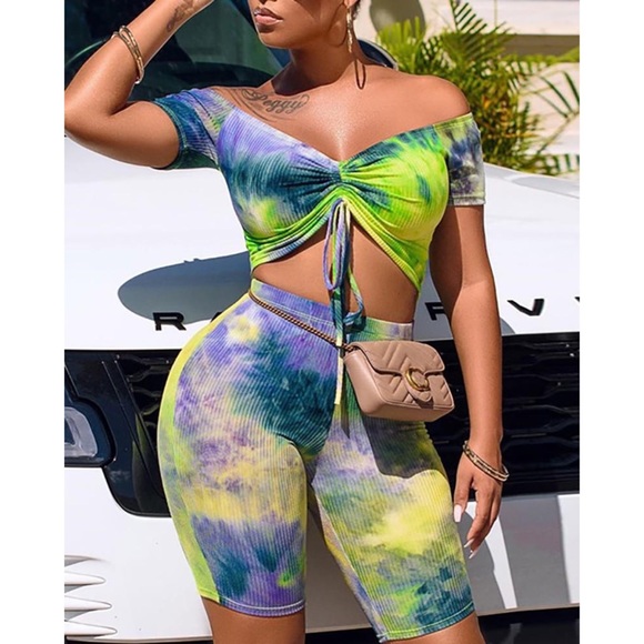 Pretty Relevant Pants - Cold Shoulder Bike Short Set